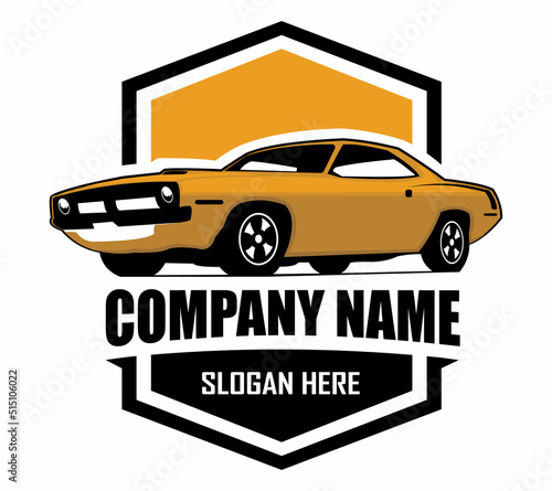Muscle car logo - vector illustration, emblem design on white background