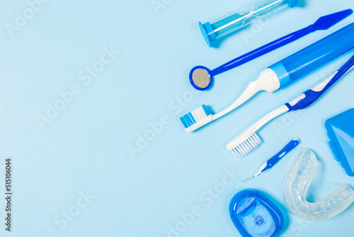 An indispensable set for deep and thorough cleaning of the oral cavity. Equipment for cleaning braces and plaque from teeth. Necessary tools for brushing teeth.