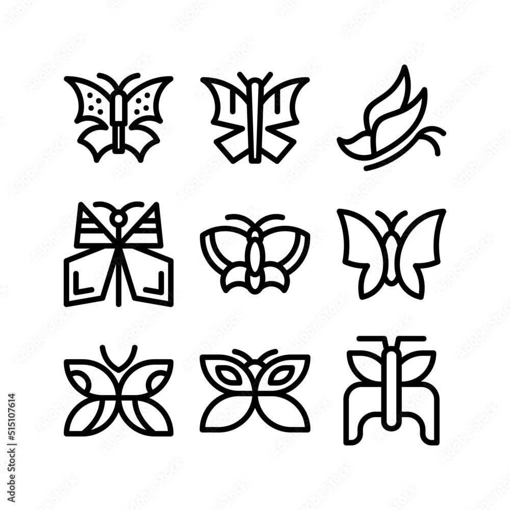 Obraz premium butterfly icon or logo isolated sign symbol vector illustration - high quality black style vector icons