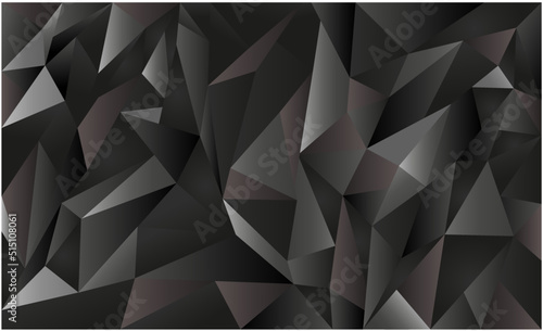 polygonal background in black realistic style. Vector stock illustration. Geometric figures