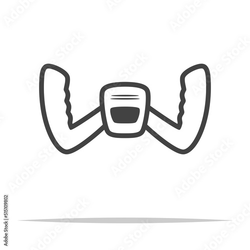 Airplane yoke steering outline icon vector isolated photo