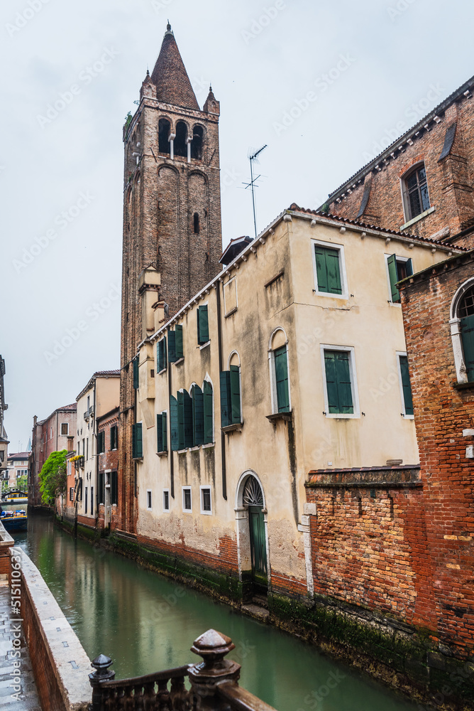 View of San Barnaba Church Bell Tower, Venice, Veneto, Italy, Europe, World Heritage Site