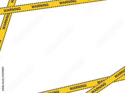 危険警告用バリケードテープリボンのフレーム背景イラスト