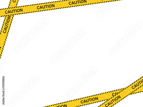 危険警告用バリケードテープリボンのフレーム背景イラスト