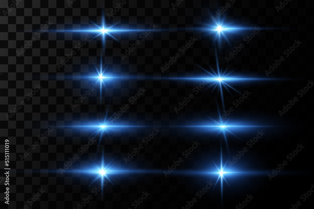 Bright particles, burning blue lights, stars, lasers. Vector. Bright particles, burning blue lights, stars, lasers. Vector.