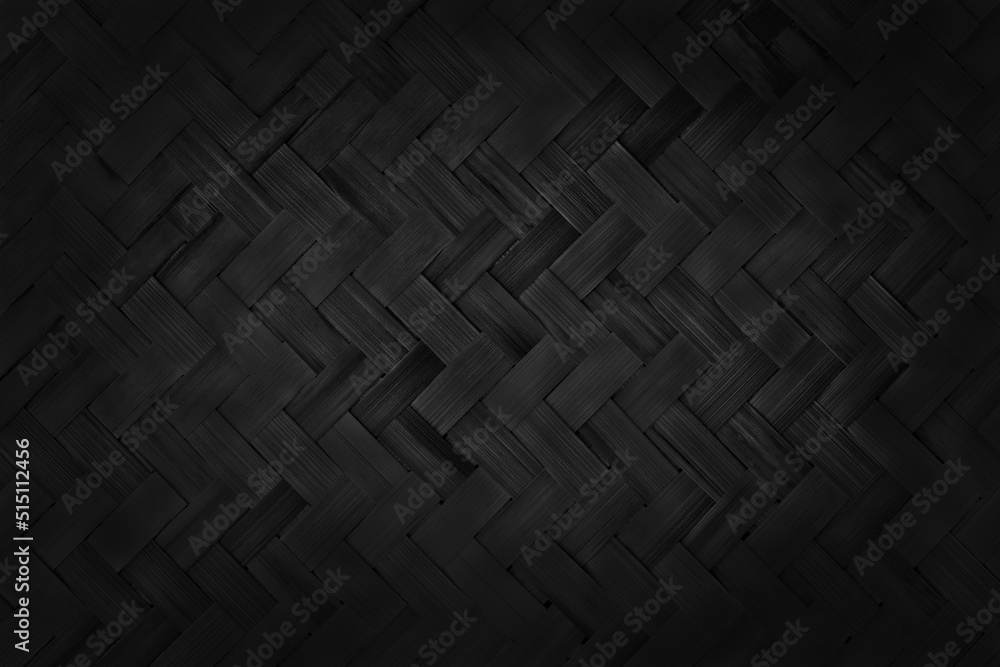 Black weave bamboo pattern, woven rattan mat texture for background and design art work. Black weave bamboo pattern, woven rattan mat texture for background and design art work.