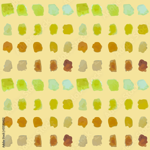 Hand drawn seamless pattern, background, wallpaper, watercolor stains, blots, strokes yellow, orange