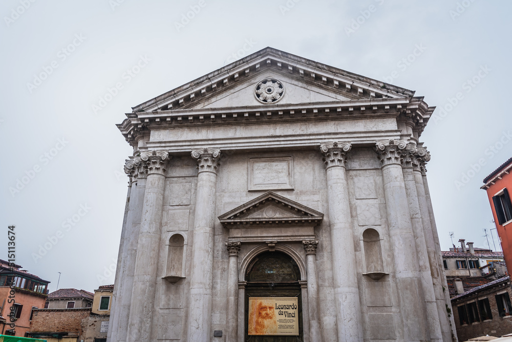Facade of San Barnaba Church in Venice, Veneto, Italy, Europe, World Heritage Site
