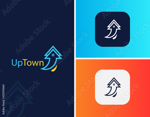 Uptown logo design, modern minimalist custom logo design vector illustration template