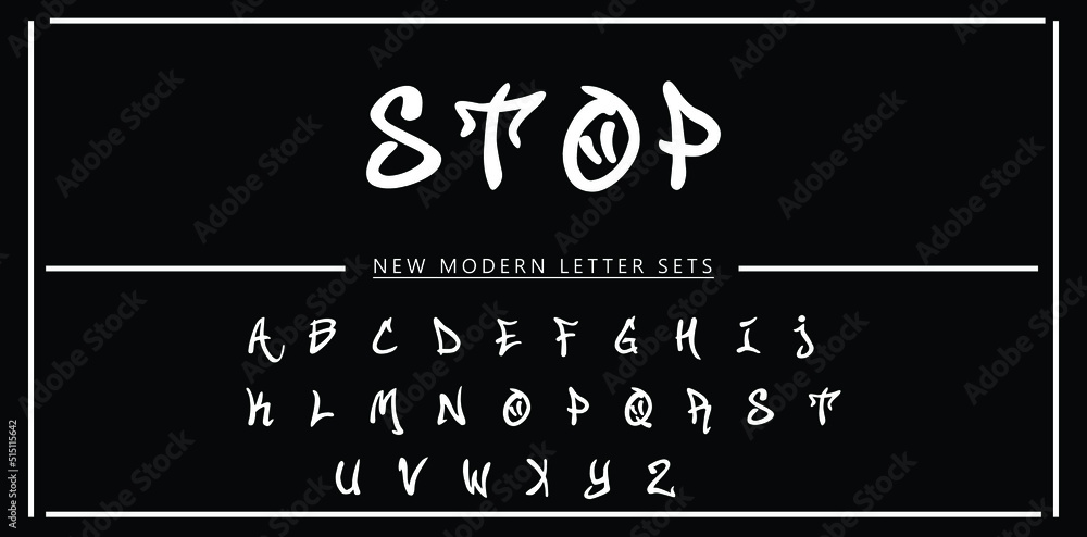STOP Elegant alphabet letters font and number. Classic Lettering ...