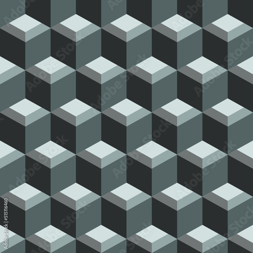 3d seamless pattern with monochrome block abstract geometric endless pattern. use for tiles and fabric print