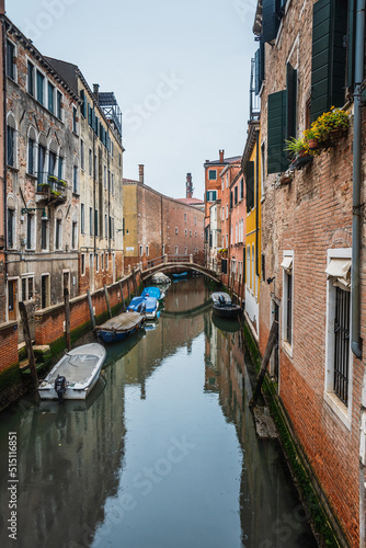View of a Canal in Venice, Veneto, Italy, Europe, World Heritage Site