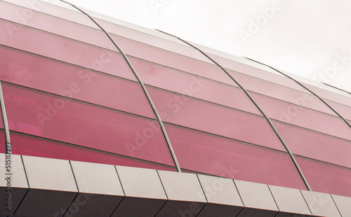 Modern design of the glass and concrete roof dome, architectural construction concept, close-up