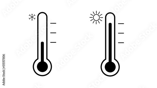 Temperature symbol. Thermometer simple icons. Vector 