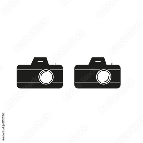 Camera icon set. Photo camera icon in different style. Vector illustration	
