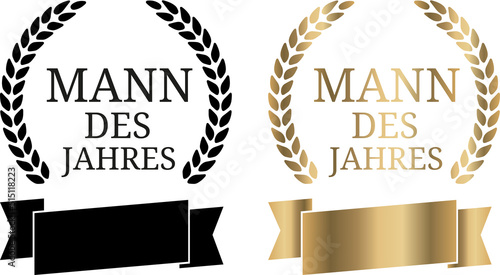 Signet Mann des Jahres Gold und Schwarzweiß