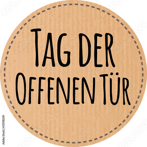 Button Tag der offenen Tür recyclingpapier zerkratzt
