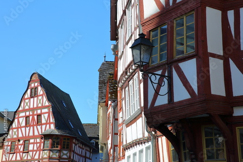 Timbered framed and medieval traditional houses at Bischofsplatz in the medieval town Limburg an der Lahn, Hesse, Germany, Europe photo