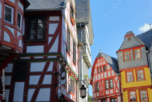 Timbered framed and medieval traditional houses at Fischmarkt (Fish Market) in the medieval town Limburg an der Lahn, Hesse, Germany, Europe photo