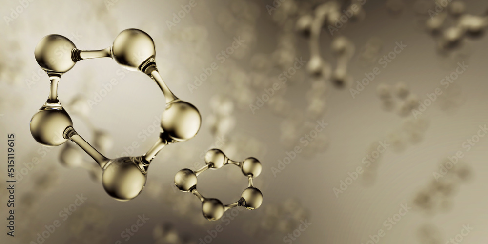 Oil molecules atom structure 3d render background Oil molecules atom structure 3d render background