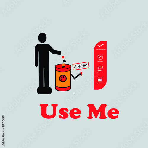Use Me Dustbin Sign Board For Banks Office School 