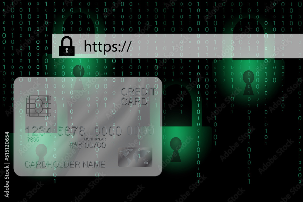 HTTPS secure internet connection in browser address bar for staying ...