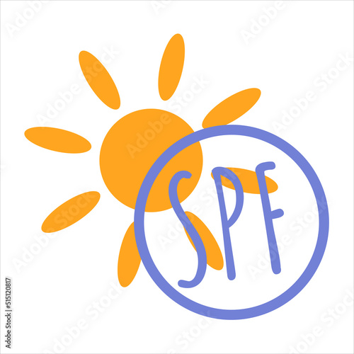 UV protect icon. Using spf for protection from sunshine. Vector sign for sunscreen.