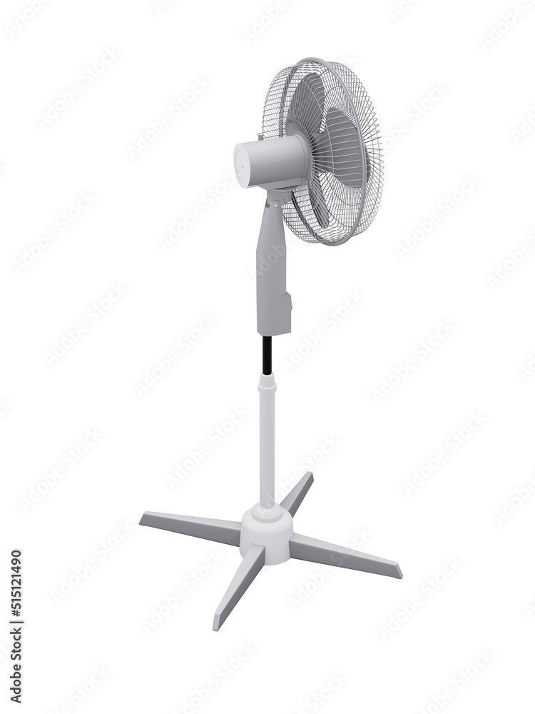 3D illustration of a white ventilator on a white background. 3D illustration of a white ventilator on a white background.