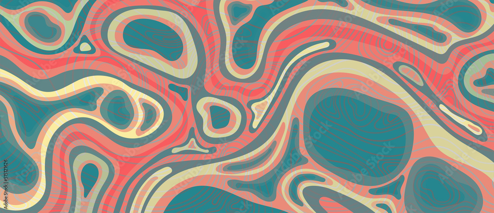 Abstract topographic contour in lines and contours.