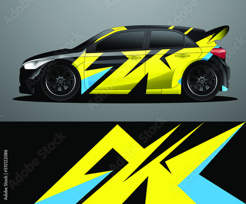 Rally car decal graphic wrap vector  abstract background