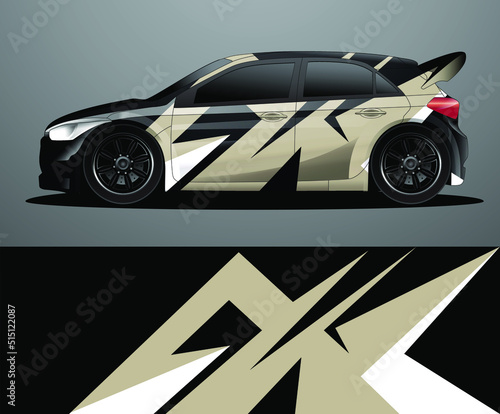 Rally car decal graphic wrap vector, abstract background