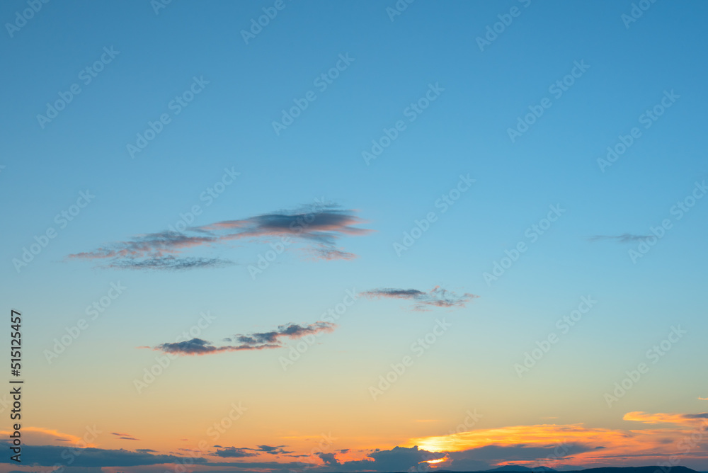 Beautiful orange sunset with soft selective focus. Beauty of nature concept Beautiful orange sunset with soft selective focus. Beauty of nature concept