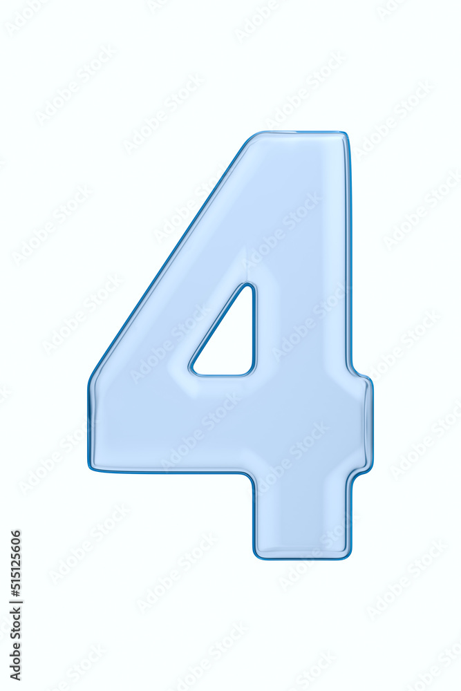 Number four on white background. Isolated 3D illustration Number four on white background. Isolated 3D illustration