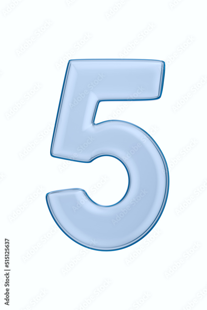 Number five on white background. Isolated 3D illustration Number five on white background. Isolated 3D illustration