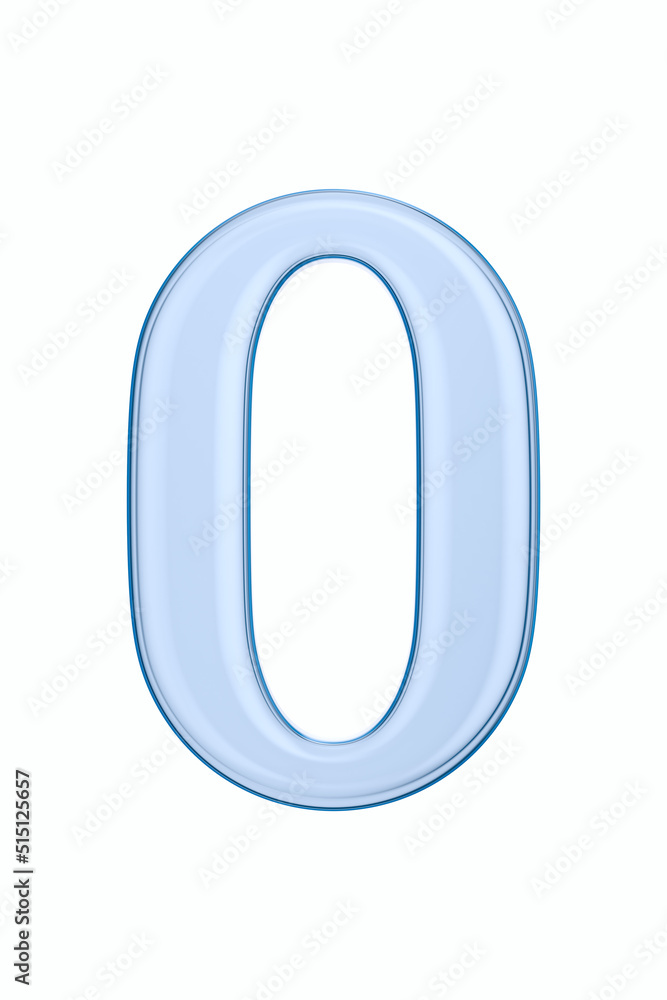Number zero on white background. Isolated 3D illustration Number zero on white background. Isolated 3D illustration