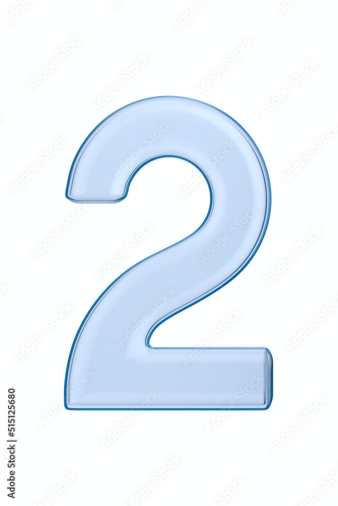 Number two on white background. Isolated 3D illustration Number two on white background. Isolated 3D illustration
