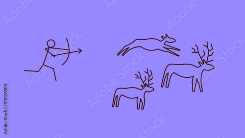 hunting drawing in a cave