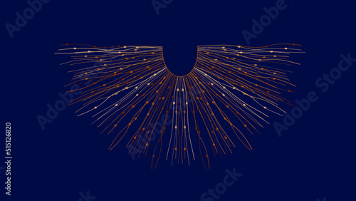 nodal letter image on blue background