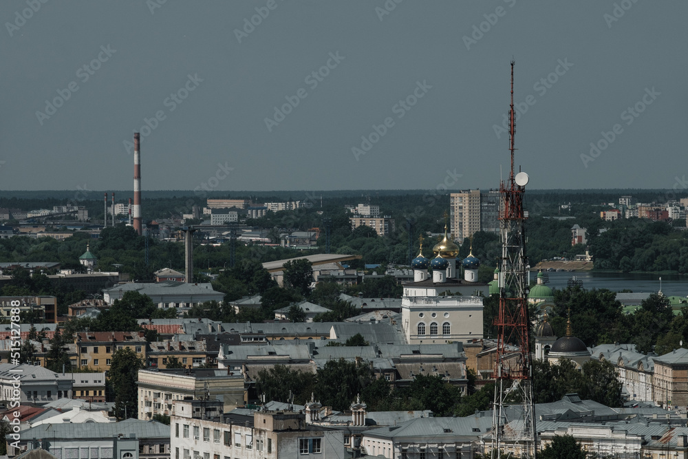 View of Tver from the observation tower on the skyscraper