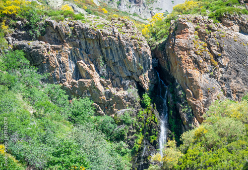 Cascada de Mazobre en el parque natural de la montaña Palentina, España photo