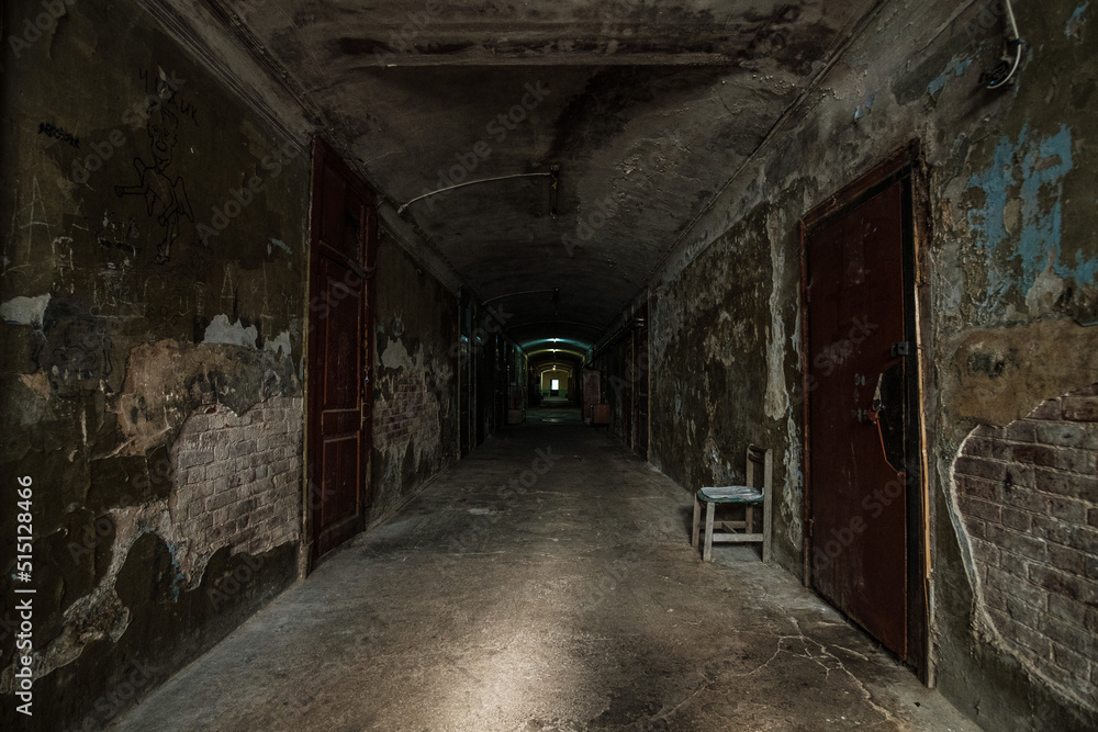 The long entranceway at the Morozov Barracks in Tver