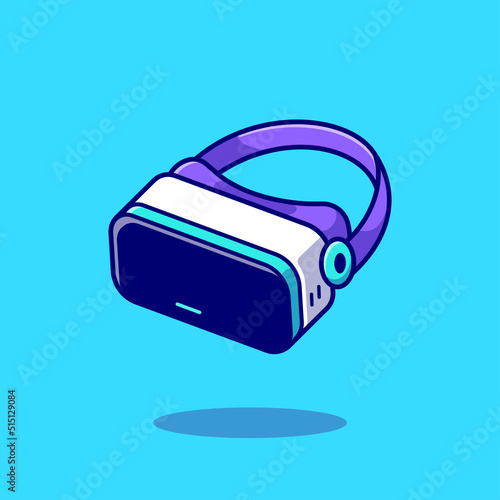 Virtual Reality Cartoon Vector Icon Illustration. Technology Object Icon Concept Isolated  Premium Vector. Flat Cartoon Style