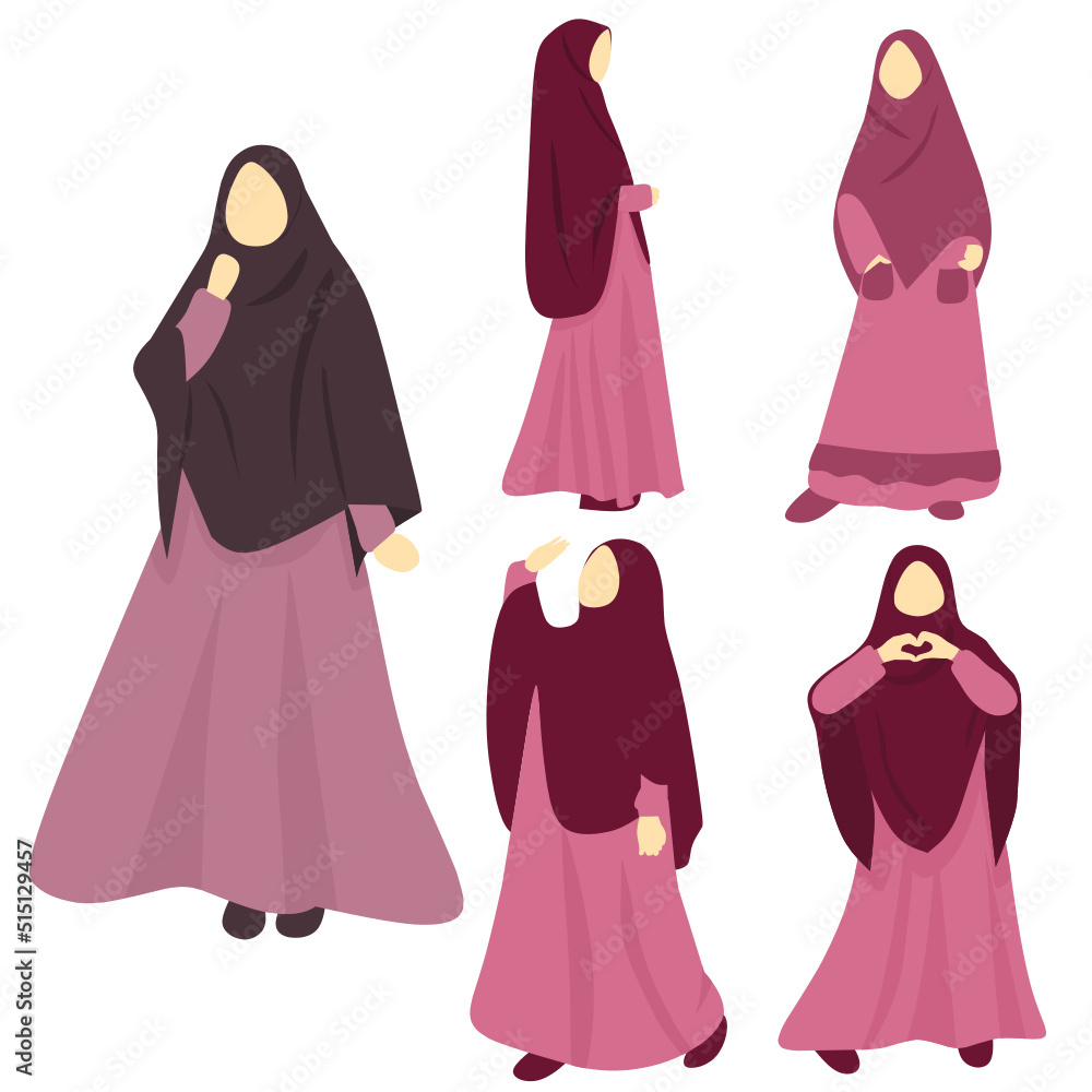 illustration of a faceless woman wearing hijab illustration of a faceless woman wearing hijab