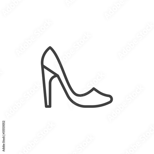 High heels shoes line icon