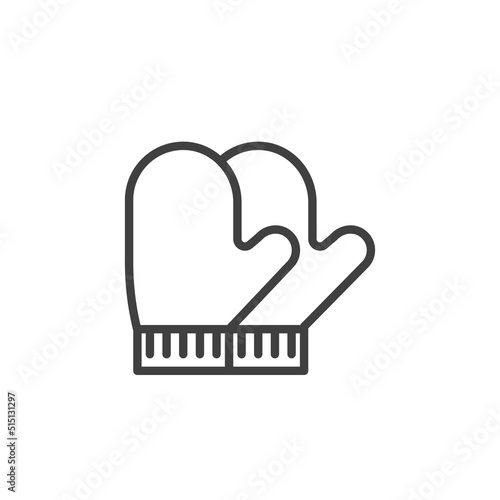 Mitten line icon