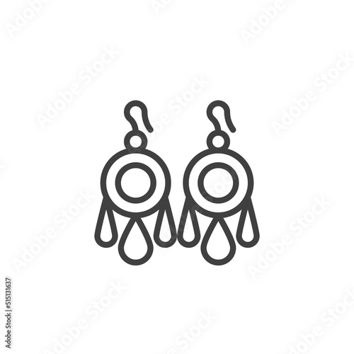 Vintage earrings line icon