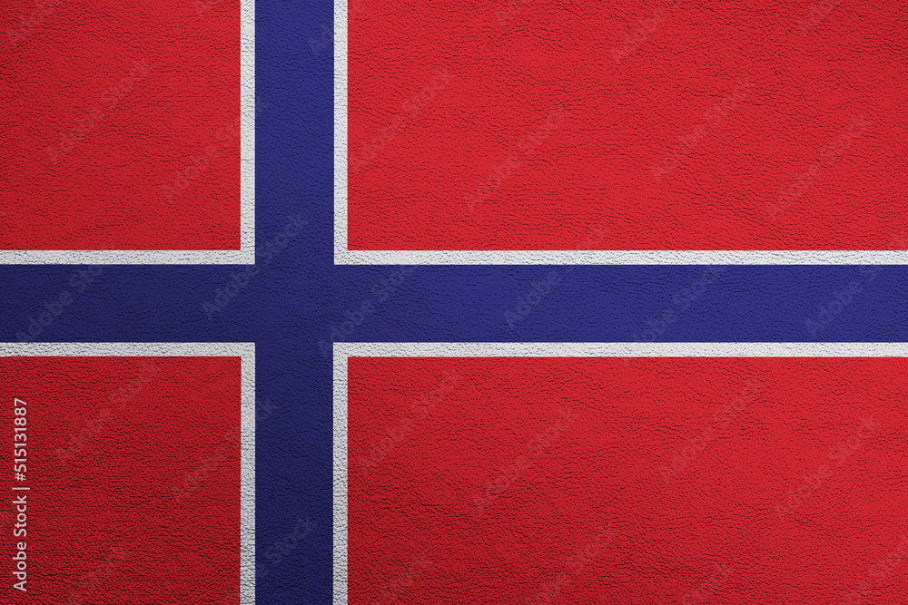 Fototapeta premium Modern shine leather background in colors of national flag. Norway