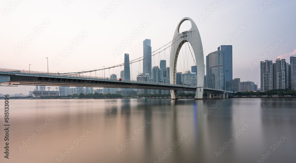 Fototapeta premium At sunset, Guangzhou Zhujiang New City Skyline