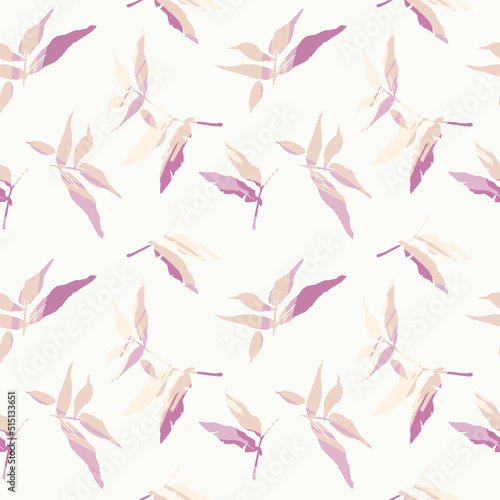 Abstract seamless pattern with leaves. Vector background for various surfaces.