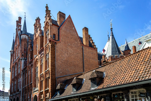 The Bruges City Hall building at Burg Square. photo